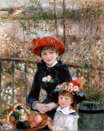 Art Mural Deux soeurs sur la terrasse Renoir impression sur toile graffiti haut de gamme