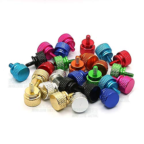 Knurled Screws,Thumb Screw,Knurled screw 10pcs M3 Aluminum Step Thumb Screw Computer Case Screw Knurled Hand Screws Anodized 11 Colors(Red)