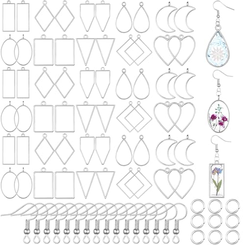 Inbagi 180 Pcs Open Bezels for Resin Jewelry