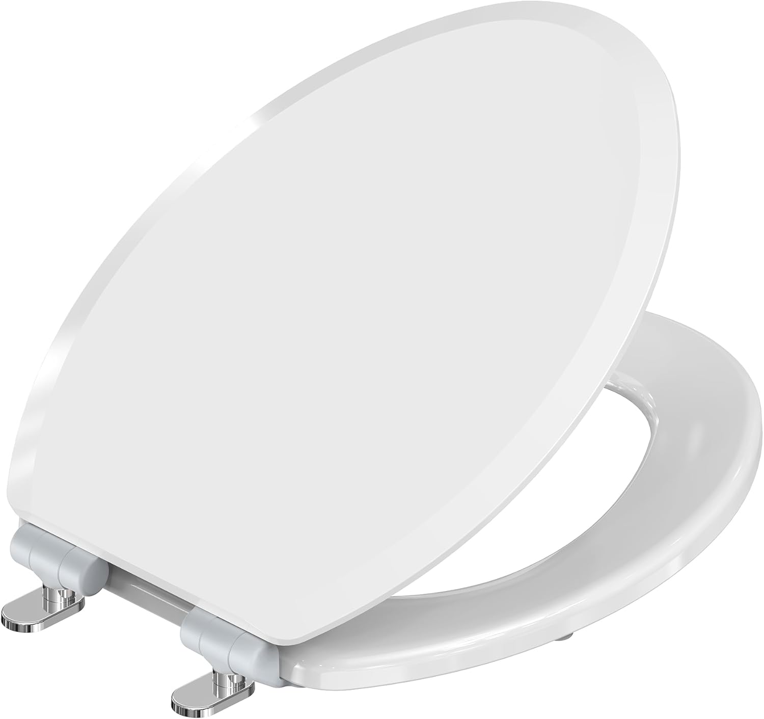 Pro Elite Heavy-Duty Wood Toilet Seat Elongated, White, Magnetic Quick-Release Easy-Clean and Change, HushMotion Soft Close, StainShield High-Gloss Finish, Arch-Tite Secure Fit
