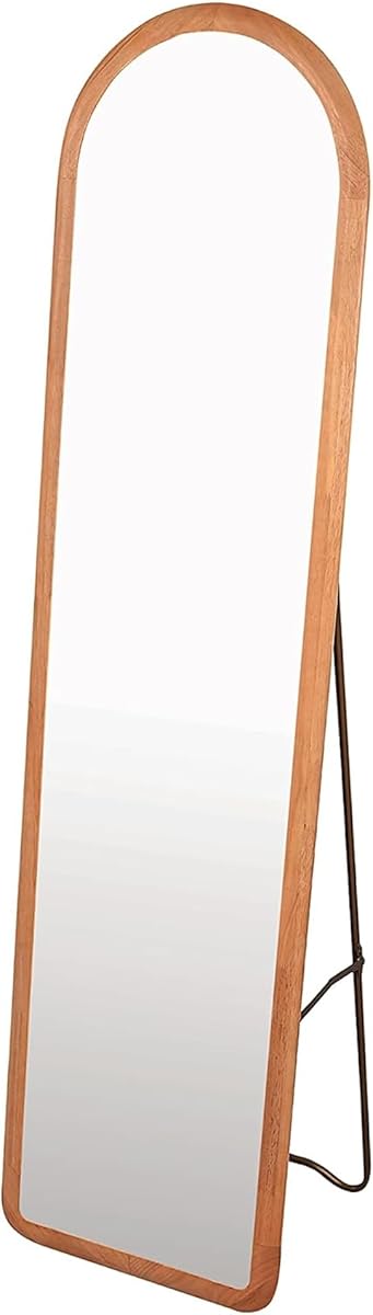 Arched Full Length Mirror with Stand, Fully Assembled Dressing Wall Mounted Mirror, Floor Mirror Solid Wood Frame, Large Body for Bedroom, Bathroom, Living Room, Decor 60"×16"