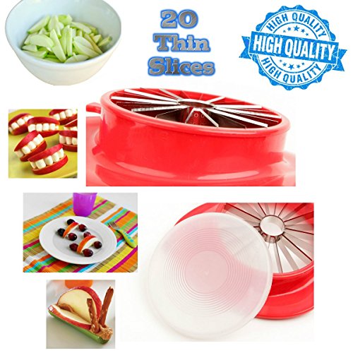 Corer Slicer Peeler and Divider Set Cuts 20 Thin Apple Slices For Kids Onion Slicer for Vegetables Tomato Potato Slicer with Bonus Julienne Peeler Slicer Zester Kitchen Gadgets - Thumbnail 2