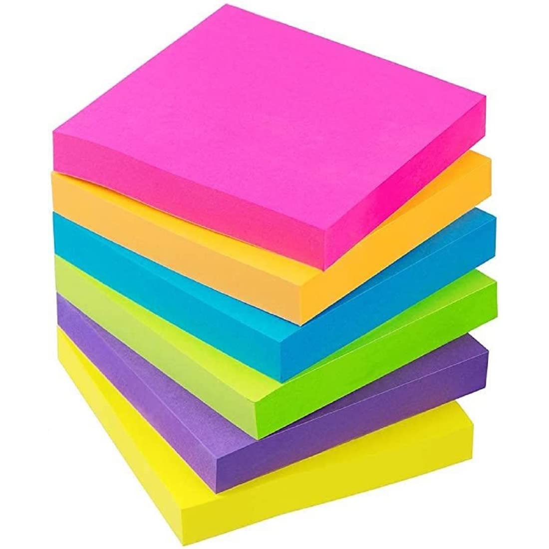 OFIXO Haftnotizen, 7,6 x 7,6 cm, 5 helle Farben, stark haftende Haftnotizen (400 Stück)
