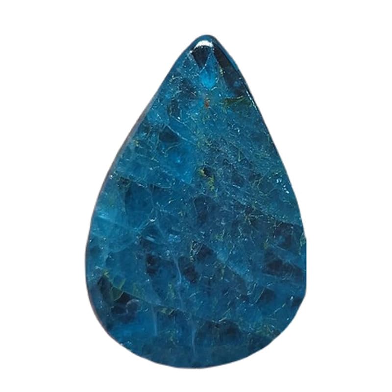Apatite naturelle en cabochon poire de 20x12mm, idéale pour faciliter le sertissage de bagues