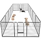 BestPet | Dog Playpen | 40 Inch, 16 Panels | Heavy Duty Metal Pet Exercise Pen | Indoor Outdoor Fence Panels | Rust-Resistant, Removable, Tool-Free Setup | Anti-Skid, Expandable Design