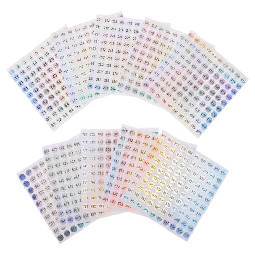 DECHOUS ���˔S���ԍ����x���V�[�g20������ 1�`1000�A�Ԗh���X�e�b�J�[ ��ԑΉ����� �݌ɊǗ� �������ڗp���ړI�������x��