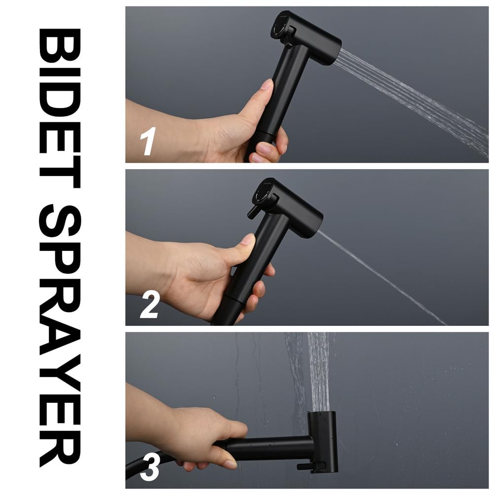 WC bidet con tubo flessibile da 1,2 m per animali domestici, doccia e porta carta igienica, grigio, soluzione per la pulizia e l'igiene degli animali domestici