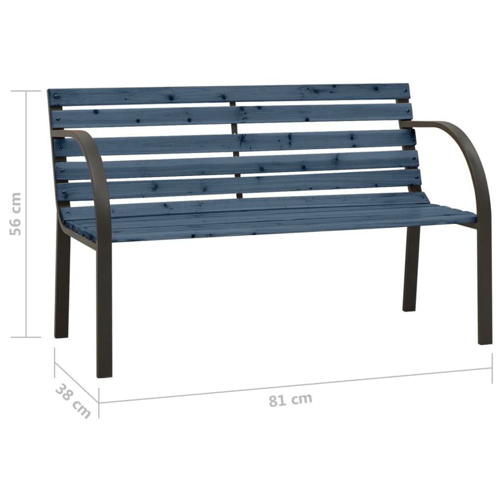 Banco de jardín infantil de 81 cm, madera de abeto chino gris, banco de césped, banco de jardín, para parques, balcones, cenadores