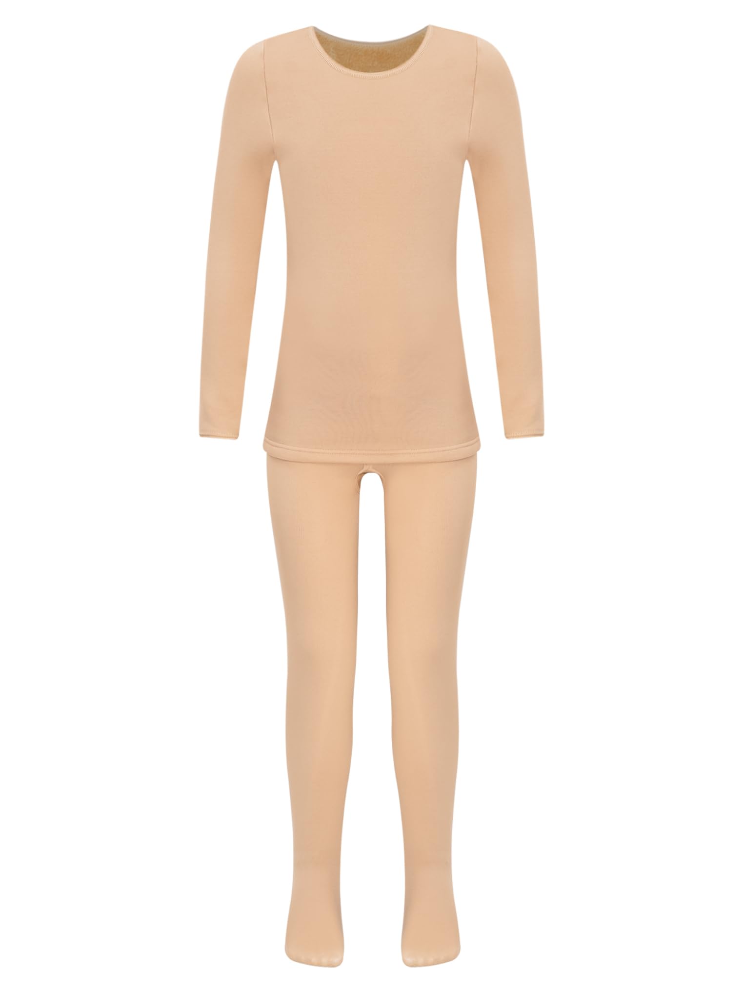 Kaerm Ropa interior térmica de invierno para niños y niñas, con forro cálido, ropa interior de esquí de manga larga térmica + pantalones térmicos elásticos con juego térmico para pies