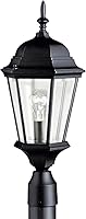 Kichler Madison 21.75" Black Outdoor Post Light - Clear Beveled Glass 1-Light Lantern Fixture, 9956BK