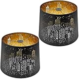 Royxen 2 Pack Metal Lamp Shades Vintage Lampshade for Table Lamp and Floor Light (City Skyline)