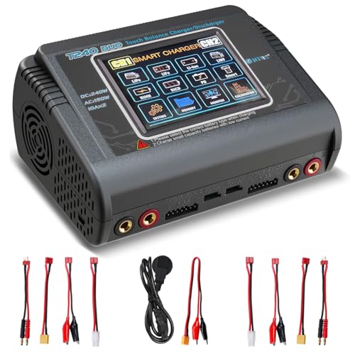 HTRC T240 Duo RC Balance Ladegerät/Entlader für Lilon LiPo Life LiHV NiCd NiMH PB Smart Batterie Dual-Multi-Ladegerät AC 150W / DC 240W 10A
