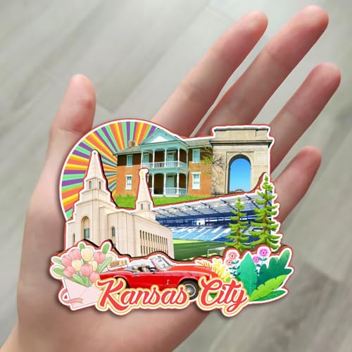 Imán de refrigerador decorativo Kansas City hecho a mano miniatura 4