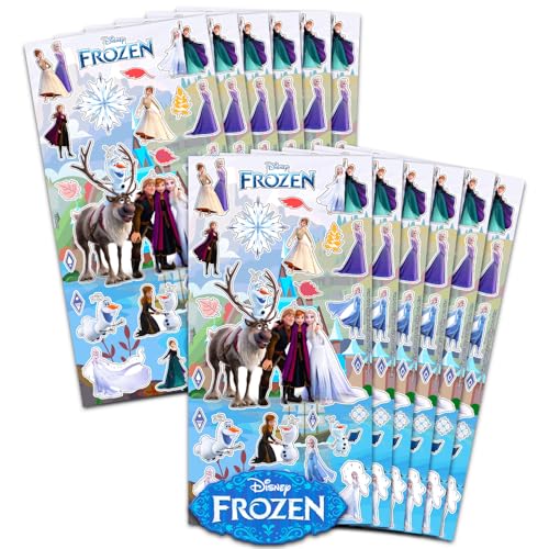 Frozen Party Favors for Kids, Toddlers - Elsa Bulk Stickers for Girls Bundle with 12 Pack Sticker Sheets for Girls Birthday Party & Goodie Bags |...