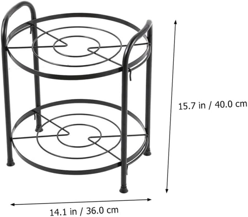 Creative Two-layer Detachable Pot Rack Floor Shelf with Pads Non-scratch Kitchen Storage Organizer for Pans and Cookware