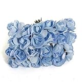 144X Mini Rose Bulk Paper Flowers Wedding Decor Craft Scrapbook (lightblue)