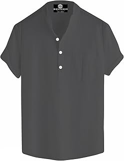 bollywood designer Men's Plain Cotton Half Sleeve Mandarin Collar Kurta with Chest Pocket Available Size;-M,L,XL.XXL-picture-33