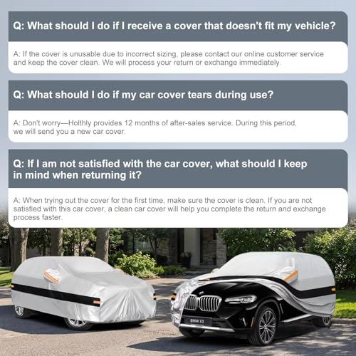 Image of 10 Layers SUV Car Cover Custom Fit for BMW X3 (2010-2026) F25, G01, G45, G48, Waterproof All Weather for Automobiles, Outdoor Full Cover Sun Dust Rain Protection with Cotton. Silver