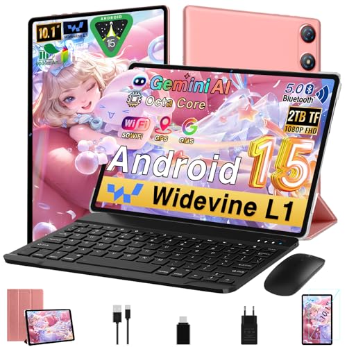 Gemini Ai Tablet Android 15 10 Pulgadas, 64gb Rom 2tb Tf, Octa-Core, 5g Wifi, Widevine L1, Gms, Bluetooth 5.0, 5mp 8mp, 3.5mm Audio, 1280 800 Fhd Ips, Tablet Con Teclado Ratón Protectora, Rose Gemini Ai Tablet Android 15 10 Pulgadas, 64gb Rom 2tb Tf, Octa-Core, 5g Wifi, Widevine L1, Gms, Bluetooth 5.0, 5mp 8mp, 3.5mm Audio, 1280 800 Fhd Ips, Tablet Con Teclado Ratón Protectora, Rose