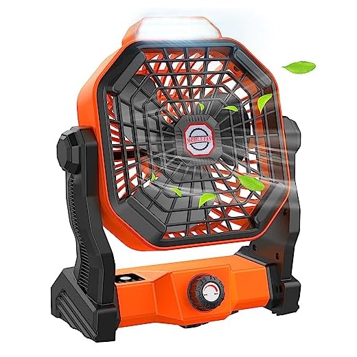 7800mAh Camping Fan with LED Lantern, Portable Fan with Remote Control, Power Bank, Battery Operated USB Rechargeable Fan , 180°Head Rotation Outdoor Battery Powered Fan for Outdoor, Indoor, Office