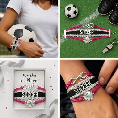 Infinity Collection Soccer Adjustable Bracelet - Soccer Fan Jewelry - Sporty Accessory with Ball Charm - Gift for Enthusiasts, Players, and Coaches - Game Day and Team Spirit Gear2