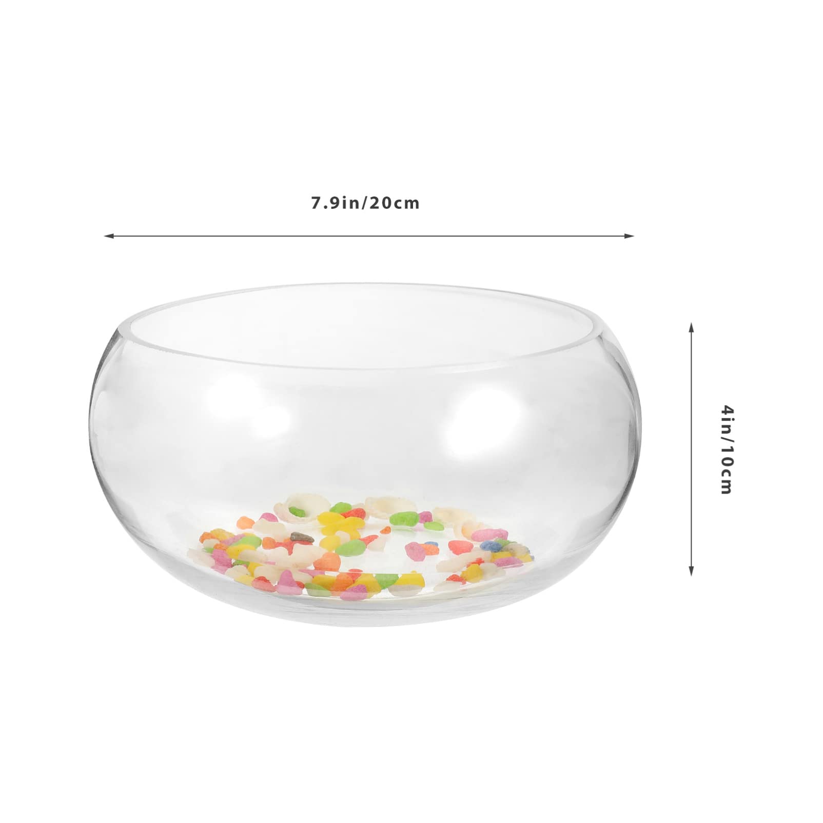 PATKAW Bocal Rond en Verre Aquarium Vase en Verre Bol Rond Terrarium Bocal À en Verre Et Aquarium De Roche Bureau Décoratif Bocal À Poisson Rouge