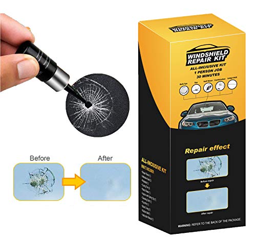 Plextone Kit de reparación de Parabrisas DIY para reparación de Grietas largas de Ojos de Toro Estrella Media Luna