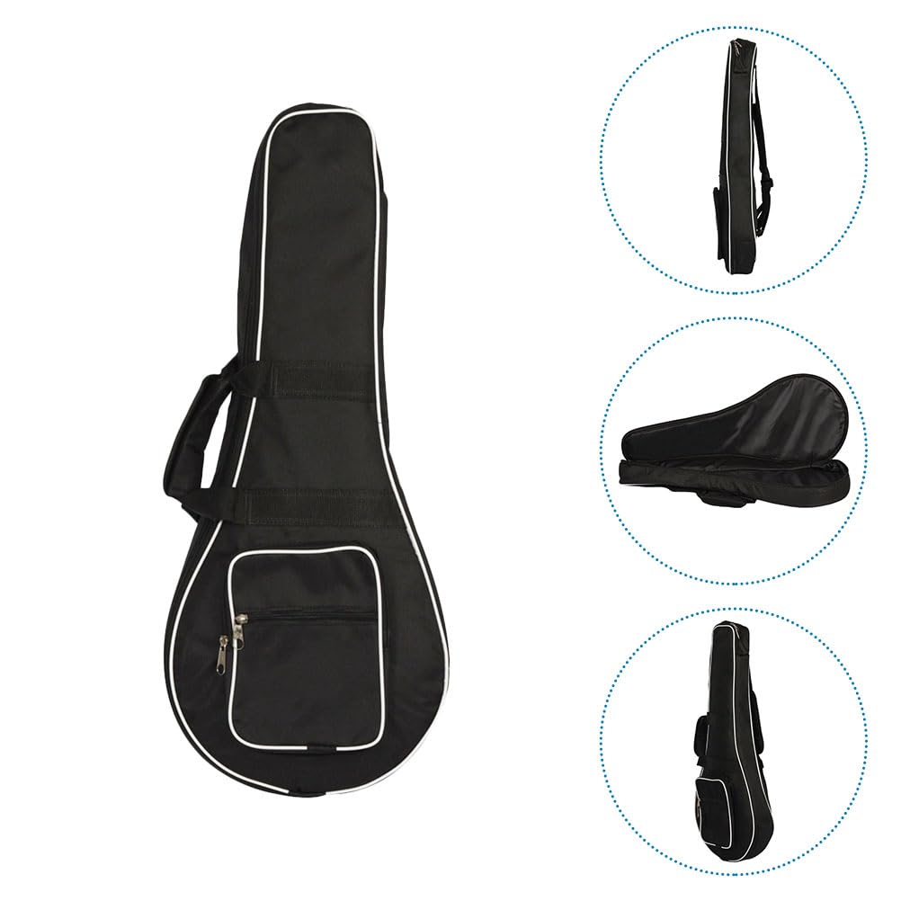 Supvox Mandolinentasche Gepolstert Mit Innentasche Aufbewahrungskoffer Für Mandoline Leichte Schwarze Stofftasche Mit Schloss Für Musiker
