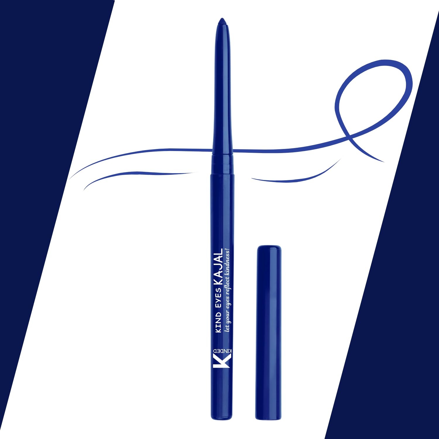 KINDED Kind Eyes Kajal 3 in 1 Kohl Kajal Eye Liner Smokey Eye Shadow Waterproof Smudge Proof 18 Hours Long Stay Colour One Stroke Auto Kajal Pencil for Eye Makeup (Butterfly Blue, 0.35 gm)-image-42
