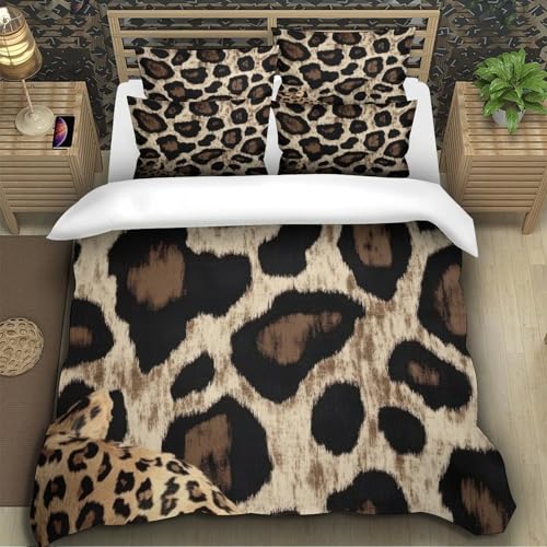 Parure de lit léopard en microfibre premium douce et résistante pour lit simple - 5