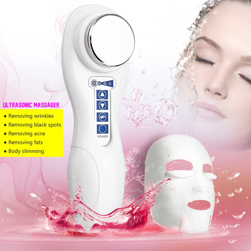 Generic Ultrasonic Facial Massager with a list of its benefits, including wrinkle reduction and body slimming.