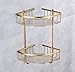 Produktbild HCZ Zlgbat Badezimmerzubehör WC-Badezimmer Wand Antik Messing Regal Doppelschicht Duschbad Kosmetische Aufbewahrungsbox Halter Badezimmer Ecke Korb Rack