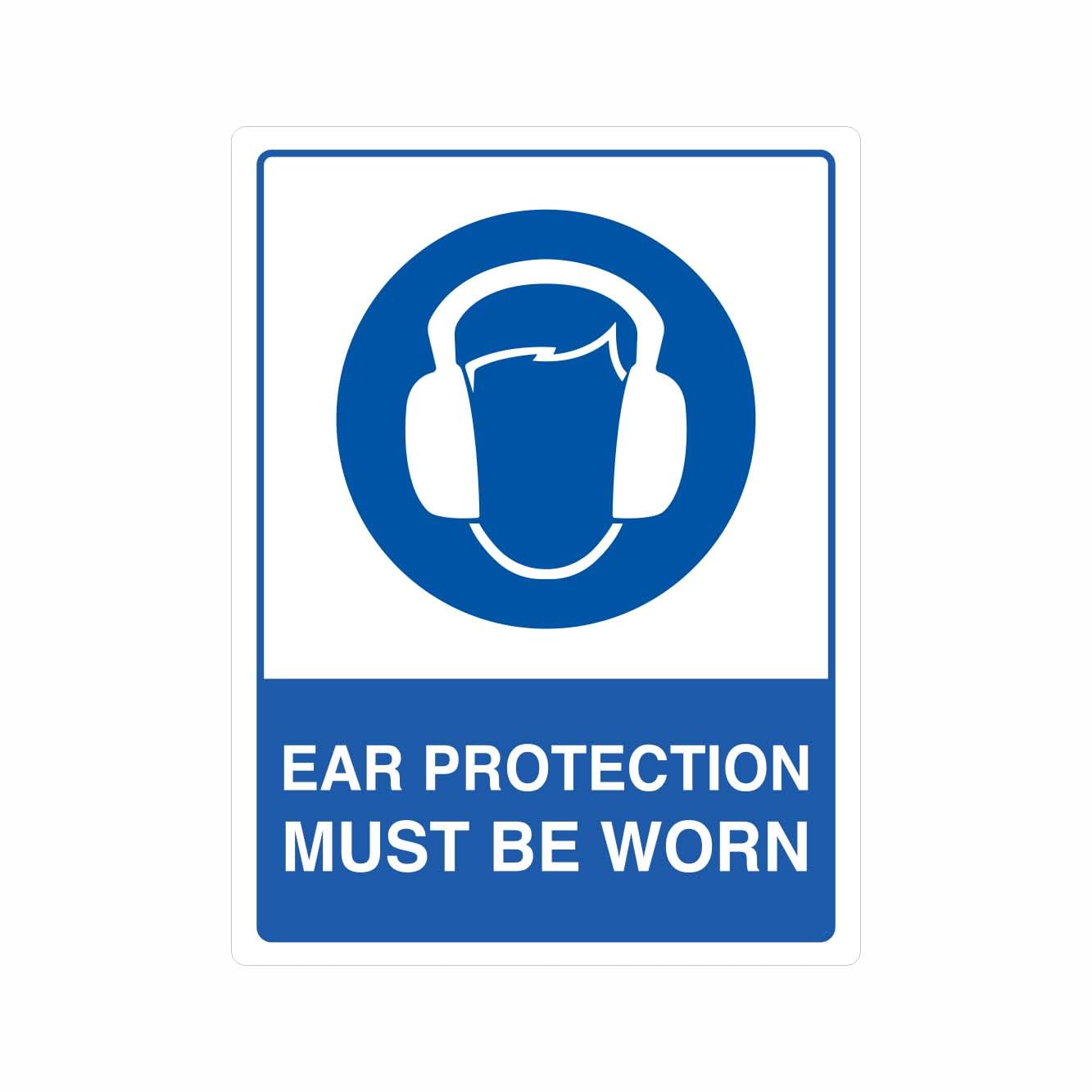 EAR PROTECTION MUST BE WORN Sign PPE Metal Tin Sign 8 x 12 inch for Industrial & Commercial Series
