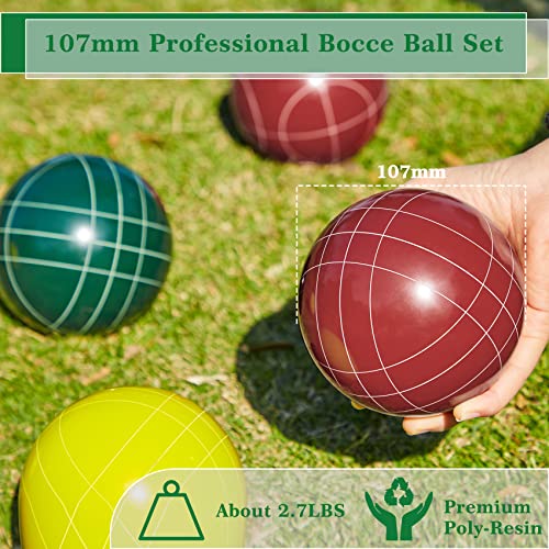 image for Olsa 107mm Bocce Set Yard Games, Professional Bocci Ball Outdoor Games