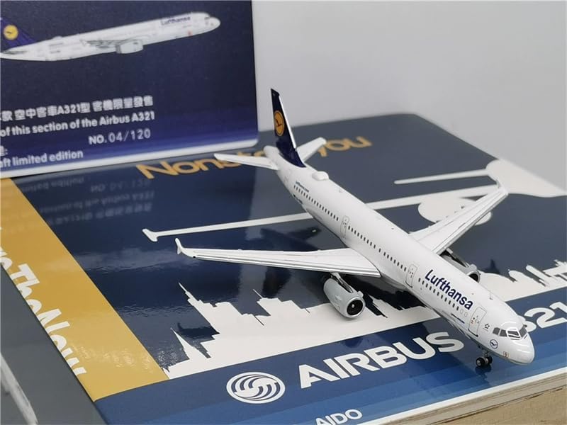 Miniatura 7 de HYJL Wings Lufthansa para Airbus A321-231 D-AIDO 1400 modelo de avión preconstruido