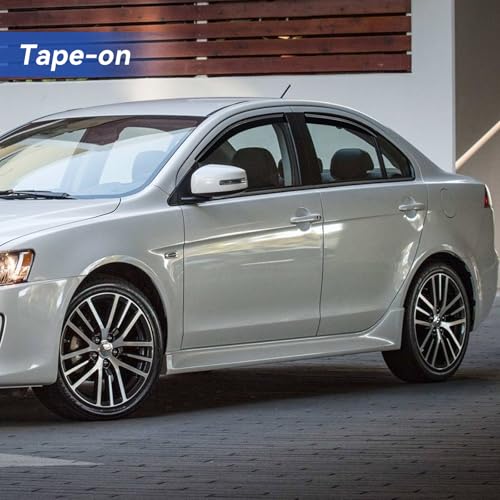 Image of Window Visors Rain Guards for 2008-2017 Mitsubishi Lancer, Out-Channel Window Vent Wind Deflectors Visors Shades for 08-17 Mitsubishi Lancer