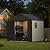 Patiowell 8 x 6 FT Plastic Outdoor Storage Shed with Floor, Resin Shed with Light and Lockable Door for Garden, Backyard, Tool Storage Use, Easy to Install in Beige (Kick-it Shed)