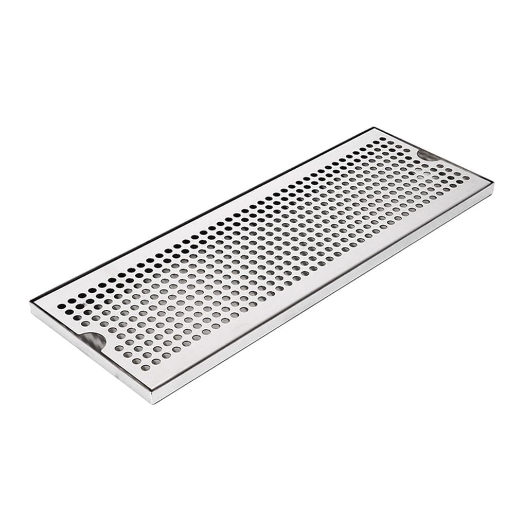 Vassoio antigoccia in acciaio inox 304 per birra, vassoio raccogli gocce rettangolare con griglia rimovibile, accessorio per bar e kegerator, senza scarico, facile pulizia (40 cm)