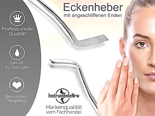 Eckenheber für Fußnägel Edelstahl Fußpflegeinstrument mit langen geschliffenen Enden - Fußpflege Nagelheber Nagelpflege Doppelinstrument Pediküre-Instrument vom Fachhandel