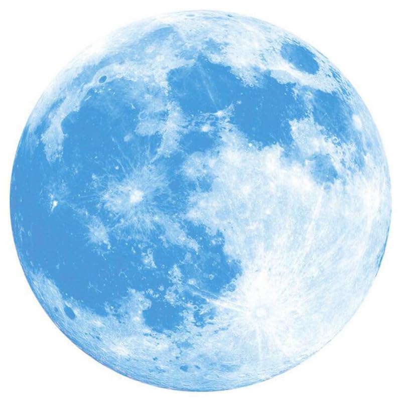 Vinilo decorativo fluorescente lunar azul para pared