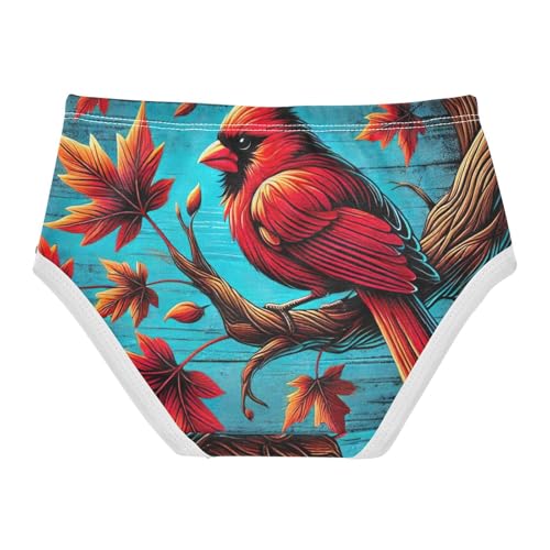 Florals Toddler Girls Underwear 2t Cotton Panties for Girl Autumn Leaves Red Bird Blue Kids Undies Briefs2