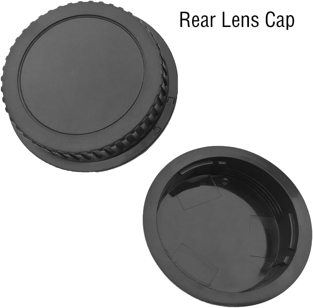 Body Cap and Rear Lens Cap Cover for Canon EOS EF EF-S Mount Camera on T7 T6 90D 80D 77D 70D 60D 5Ds 1DX 5D 7D / 6D Mark II III 200D Rebel SL3 SL2 T8i T7i T6i T6S T5i T5 T4i T3 T2ii T1i [2 Sets]