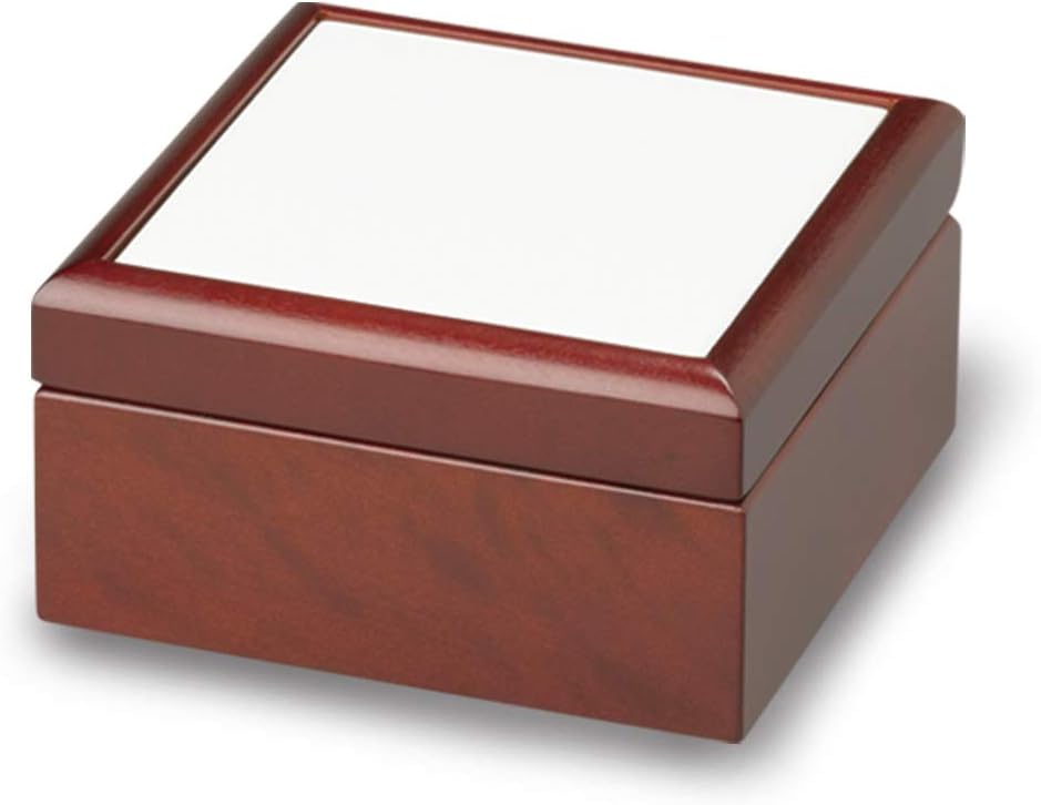 Dark Wood Jewelry Box w/ 4 1/4’’ Ceramic Tile Coated for Sublimation