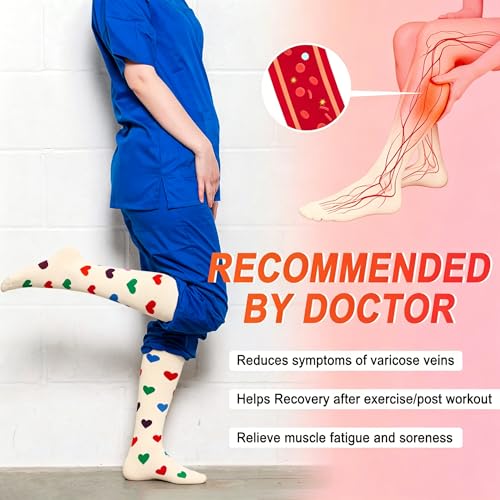 Image of 4 Pairs Compression Socks for Women Circulation-Best Support for Nurses,Running,Athletic,Travel