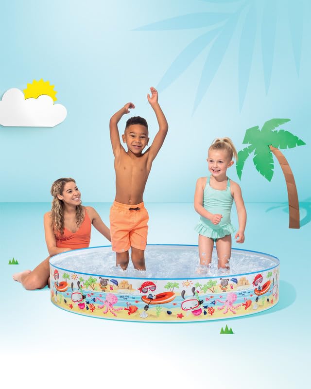 Image of Snapset Bath tub of Without air for Kids /Babies Bathing & Fun at Beach,Home Indoor & Outdoor in Vacation with Easy Setup for Swimming Pool Experience and Enjoyment (5 feet X 10 inches)