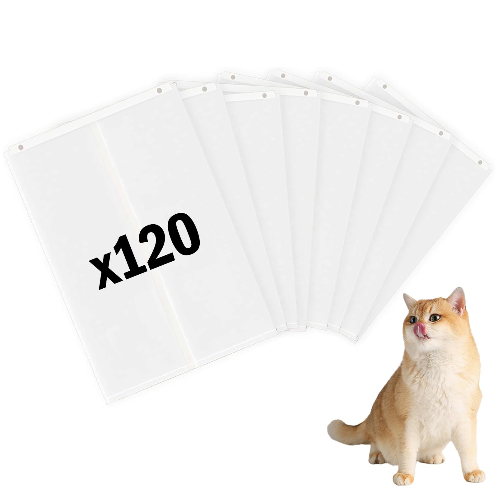 Diseño mejorado para caja de arena para gatos PetSnowy SNOW+, 120 bolsas autosellantes para cajones de residuos para caja de arena automática para gatos (120 piezas)