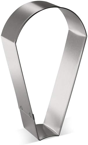 Foose Cortador de galletas redondo de lágrima de 4 pulgadas - Cortadores de galletas de acero estañado - Molde redondo para galletas de lágrima