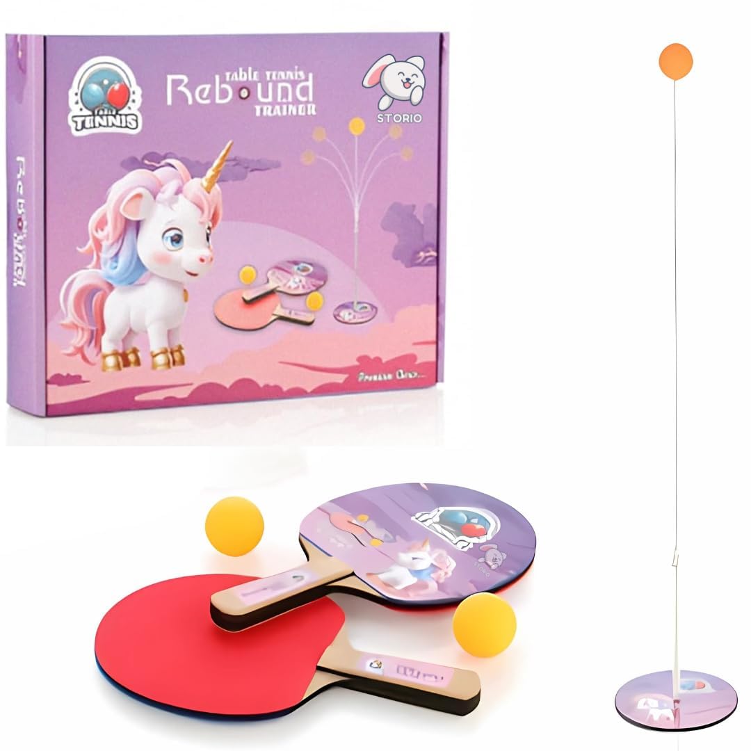Table Tennis Trainer Toys for Kids Girls, Rebound Rackets and Balls Base Training Practice Set, Outdoor Indoor Games for Adults Athletes (Multi)-image-49