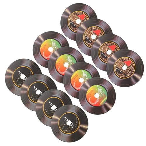 WRITWAA 15pcs Retro Vinyl Record Wall Decor Made of Paperboard, Reusable Music Decorations for Events and Party Decorations with Chic Artist Style Designs