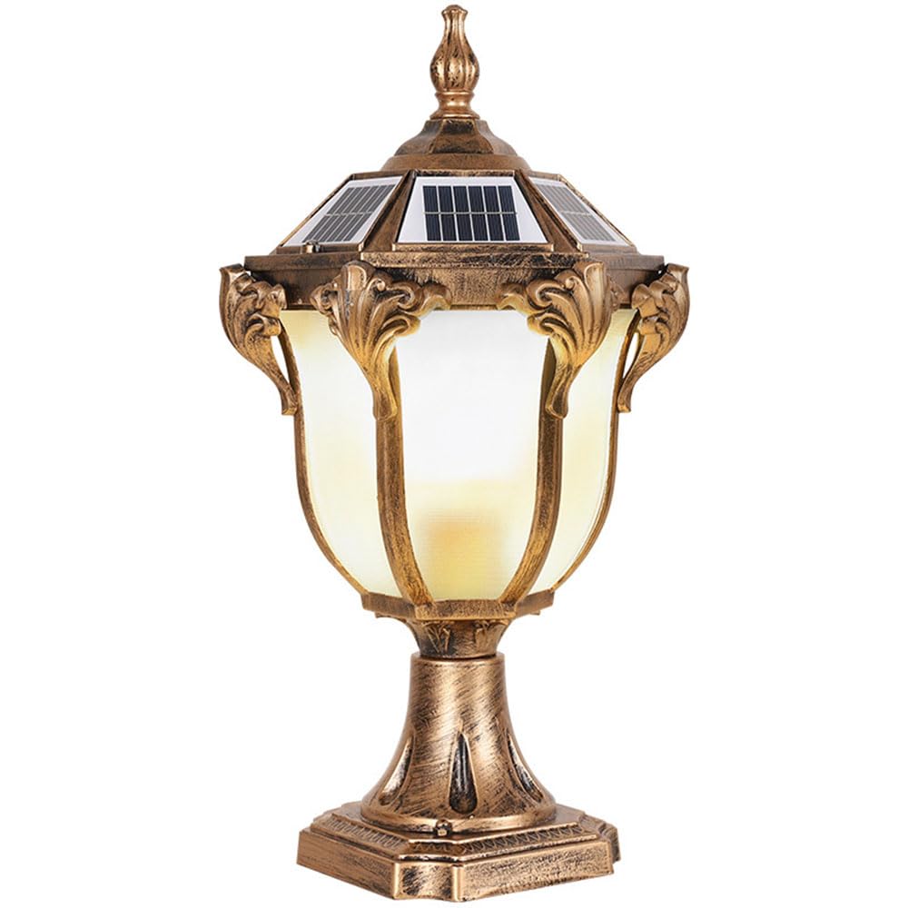GTHTUHFD Outdoor Solar Post Lights Lamp Aluminum Vintage Post Lamp Lighting Fixture With Pier Mount Solar Led Deck Lights Lawn Lamp Street Light Post Cap Light For Patio Garden Pathway